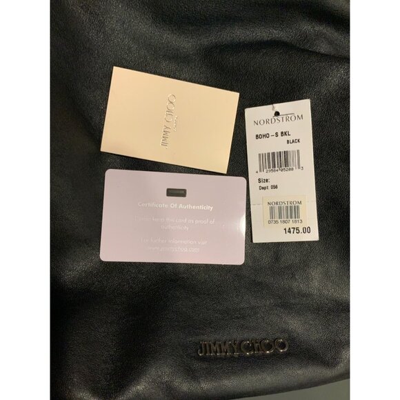 Jimmy Choo Black Quilted Leather Hobo Bag w/ Biker Chain $1475 - Picture 9 of 9